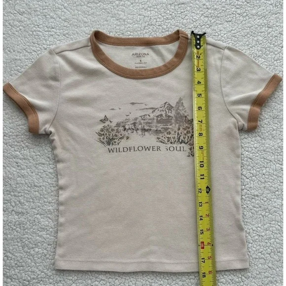 Womens Wildflower Soul Ringer Tee Festival Indie Sleaze Size Small 90s Y2K - Picture 5 of 8